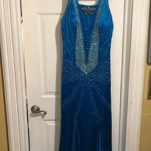 Gorgeous azul beaded Persian dress